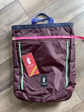 cotopaxi Maroon Backpack with Mint-Green Trim